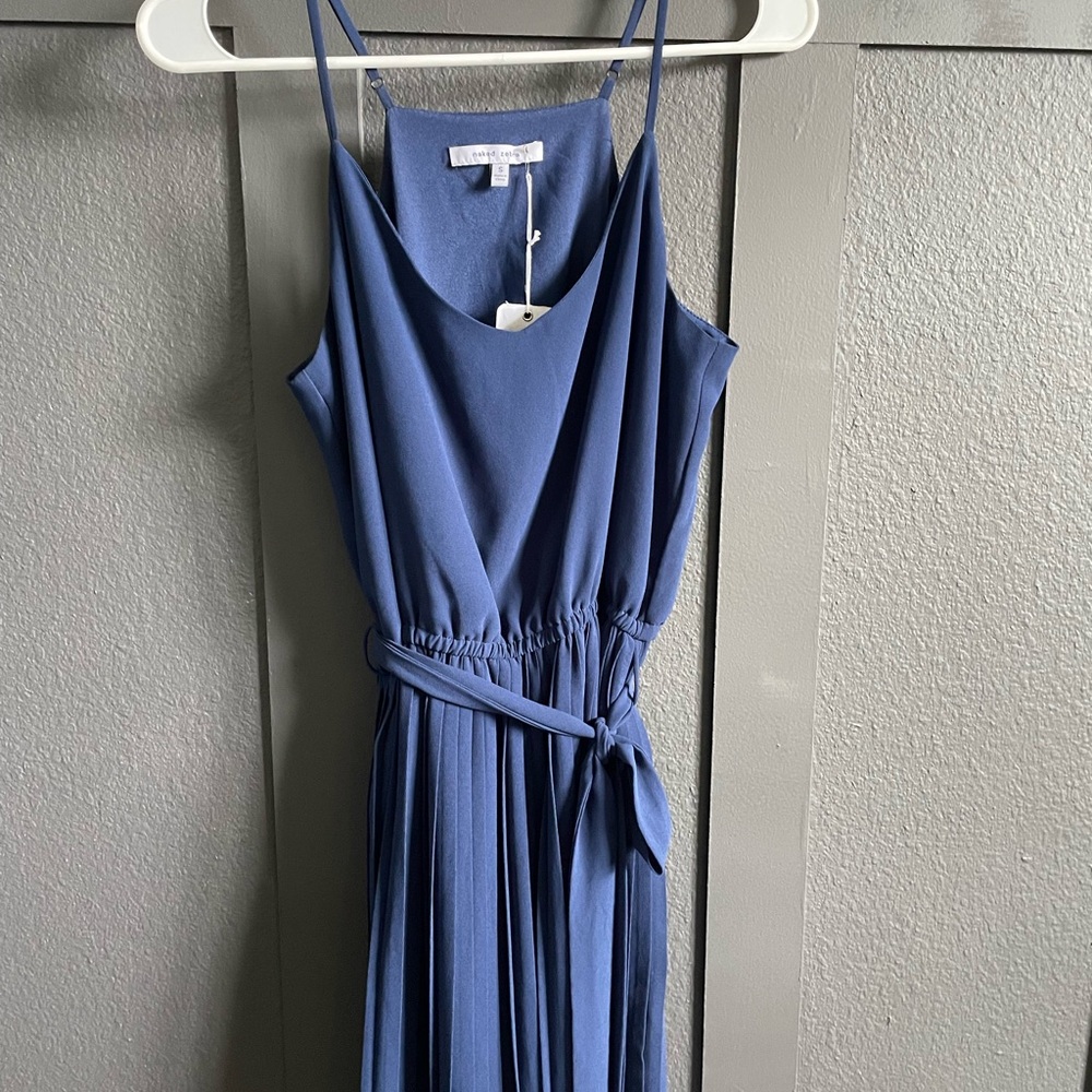 Naked Zebra Blue Sleeveless Wrap Sundress